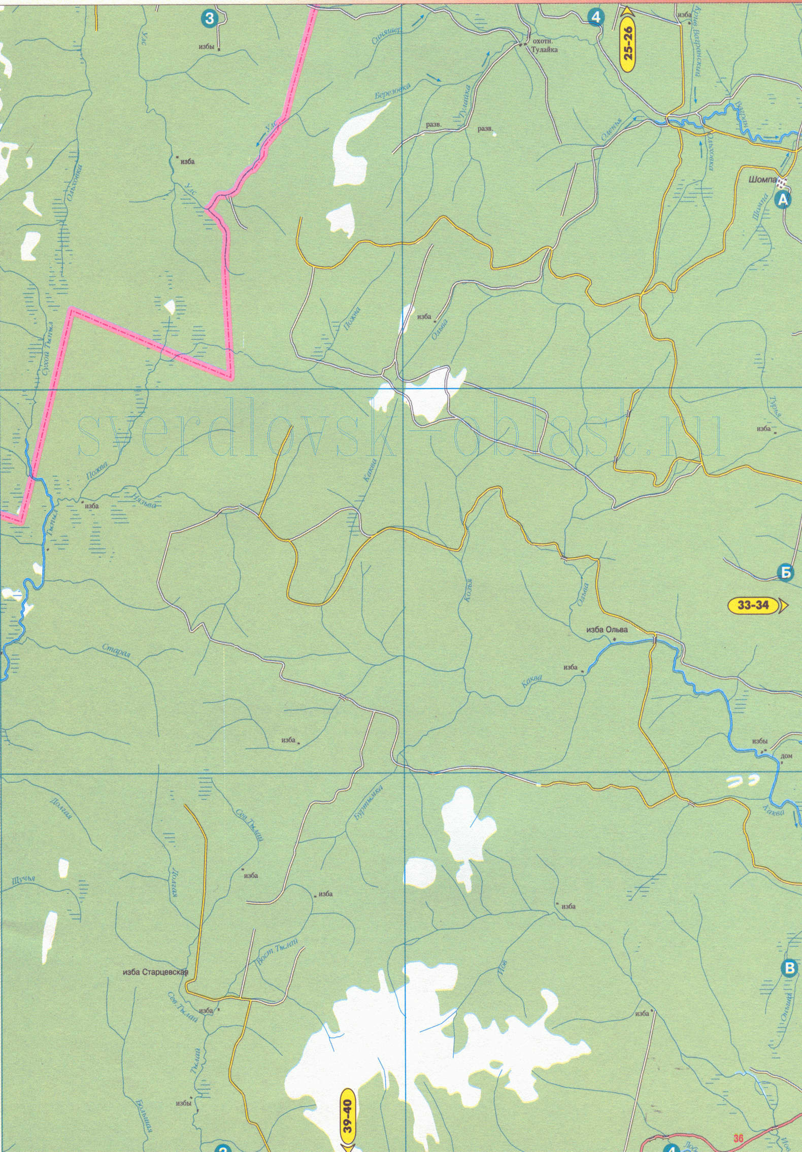 Карта города Карпинск Свердловской области. Подробная карта окрестностей г Карпинск, Свердловская область, B0 - 